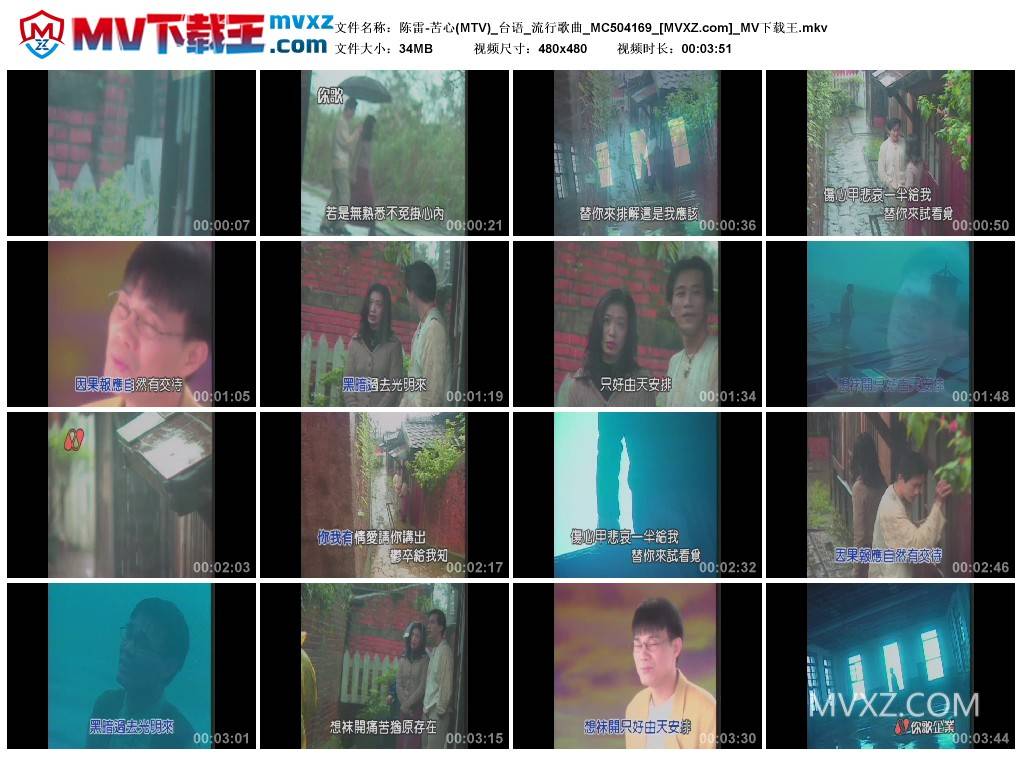 陈雷-苦心(MTV)_台语_流行歌曲_MC504169